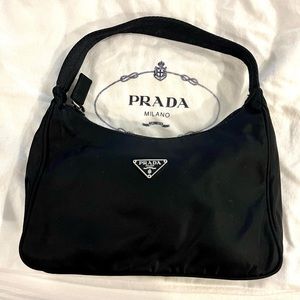 Authentic Vintage Prada Black Nylon Tessuto Mini Shoulder Bag Excellent Cond